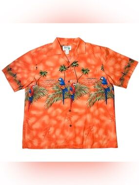 Ky’s Men’s Parrot Paradise Hawaiian Shirt Size XL